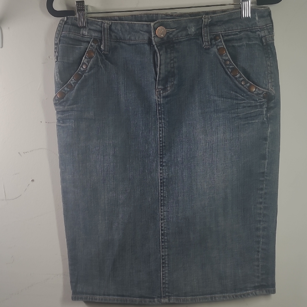 See Thru Soul Denim Mini Skirt - Blue